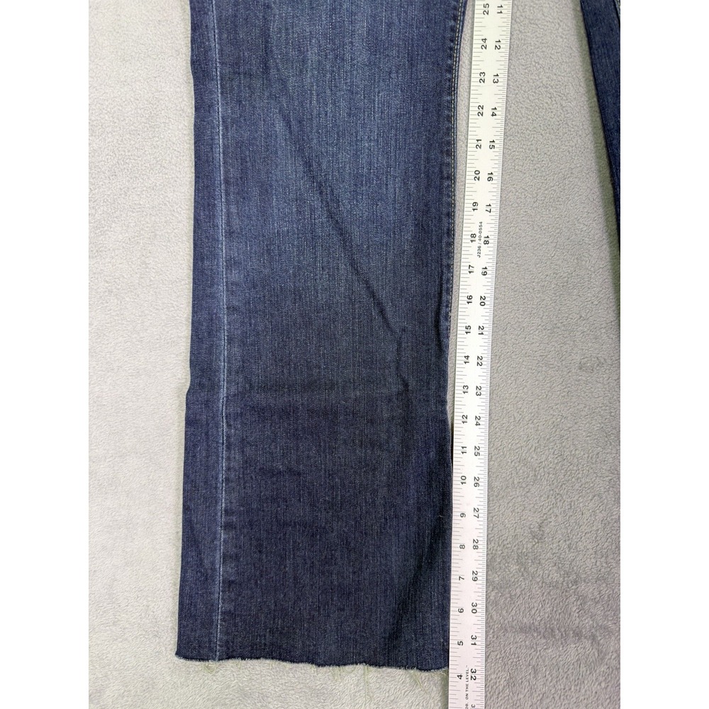 Michael Kors Jeans Womens 8 Blue Dark Wash Mid Rise Bootcut Fringe Stretch - Picture 5 of 10